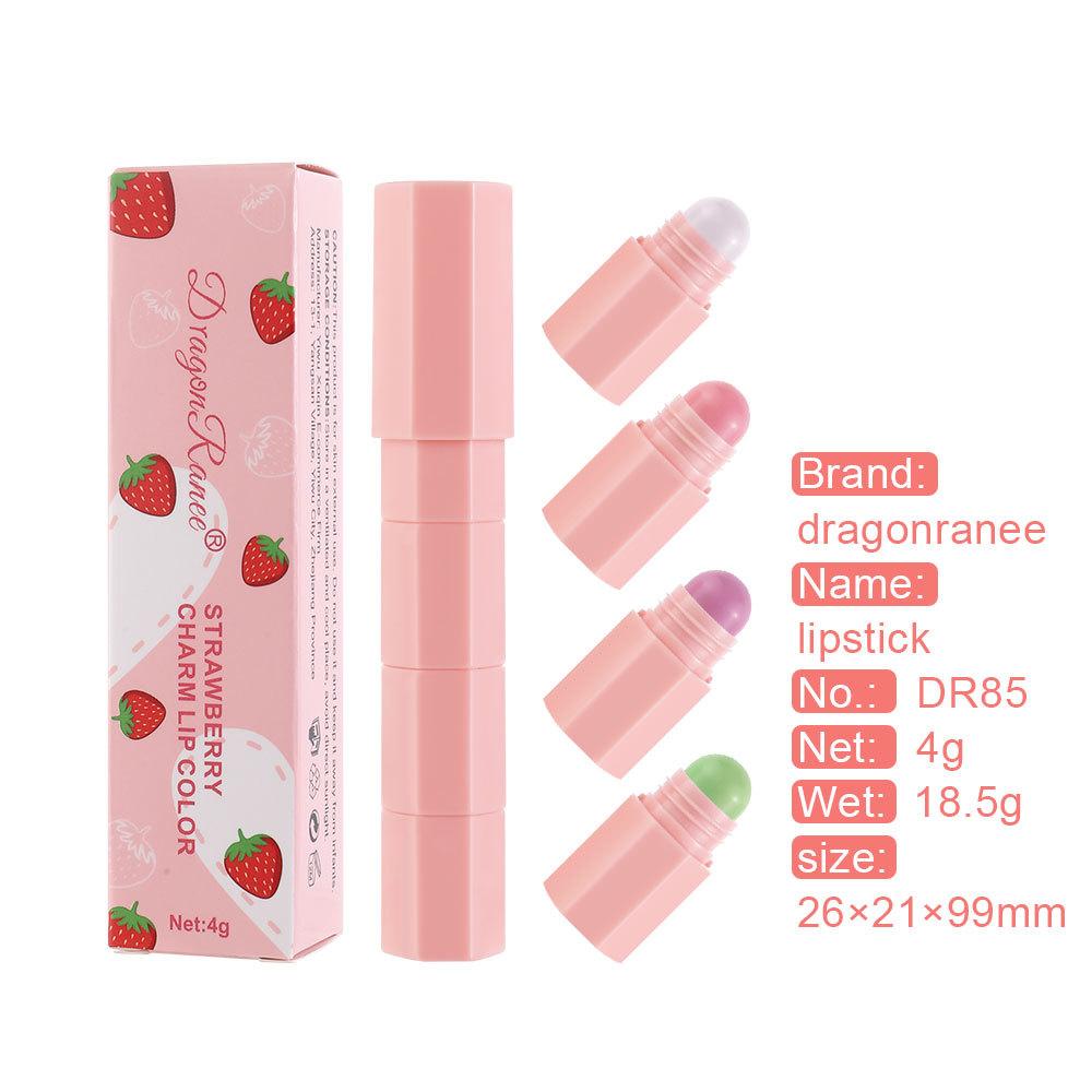 Pink Lip Balm Lipstick Women's Warm Color Change Moisturizing Without Decolorizing Lip Balm 4 Color Solid Lip Gloss
