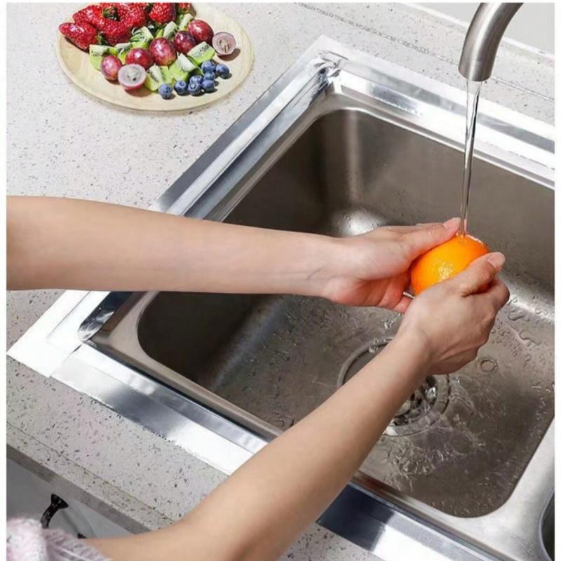 1 Stück Rolle 10 Meter Spüle wasserdichtes Band, Küchenherd ölfestes Band, hochtemperaturbeständiges Aluminiumfolienband