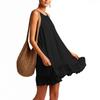 Sleeveless Ruffle Hem Loose Fit Mini Dress for Women Casual Neck Lightweight Flowy Summer Sundress