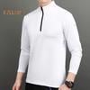 Cămăși sport pentru bărbați, cu guler ridicat, hanorac cu jumătate de fermoar, culoare solidă, cu mânecă lungă, pulover, pentru toamna iarnă, îmbrăcăminte ocazională