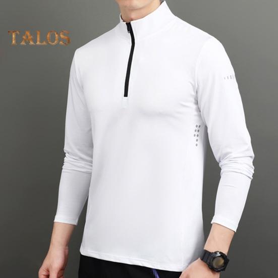 Cămăși sport pentru bărbați, cu guler ridicat, hanorac cu jumătate de fermoar, culoare solidă, cu mânecă lungă, pulover, pentru toamna iarnă, îmbrăcăminte ocazională