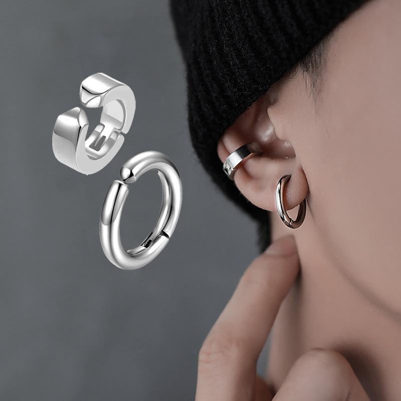 Personalities Clip Earrings Jewelry for Unisex with Hypoallergenic Punk Stainless Steels Earrings Gifts