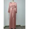 Spring New Waist Lace-up Elegant Satin Dress