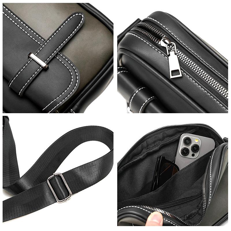Men'S Shoulder Bag Trendy Brand Retro Shoulder Bag Messenger Bag Outdoor Messenger Bag Rear Backpack