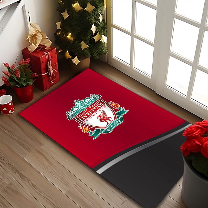 [1pc Liverpool FC Office Carpet] Easy Maintenance Chair Rug for Conference Room Use, Durable Area Sofa Floor Mat
