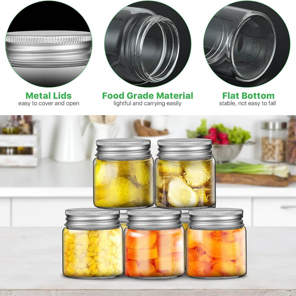 2oz Mini Mason Jars, Wide Mouth Clear Glass Jars with Lids,Great Sealing Mason Canning for Food Storage, Spice, Jam, Honey,Jelly