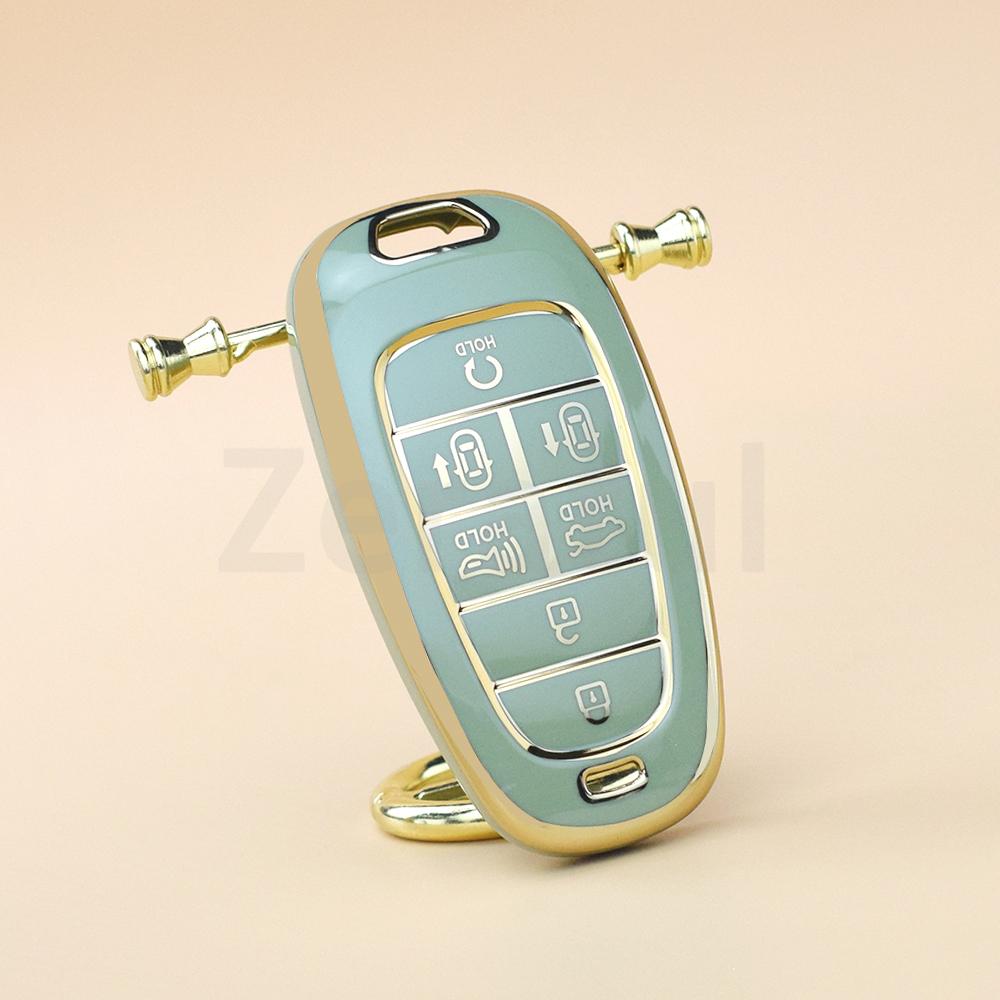 7 Buttons Tpu Car Key Case Cover For Hyundai Tucson Sonata Grandeur Santa Fe Solaris Sonata Sel Ioniq 5 Nexo Nx4