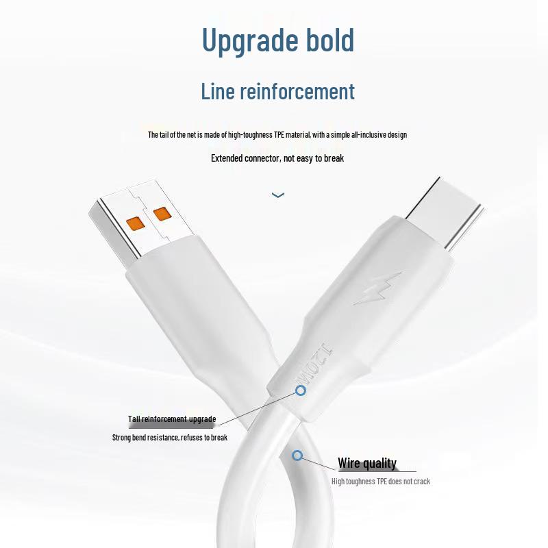 120W Type-C Fast Charging Cable for Huawei, Honor, Oppo - 6A Thickened Design