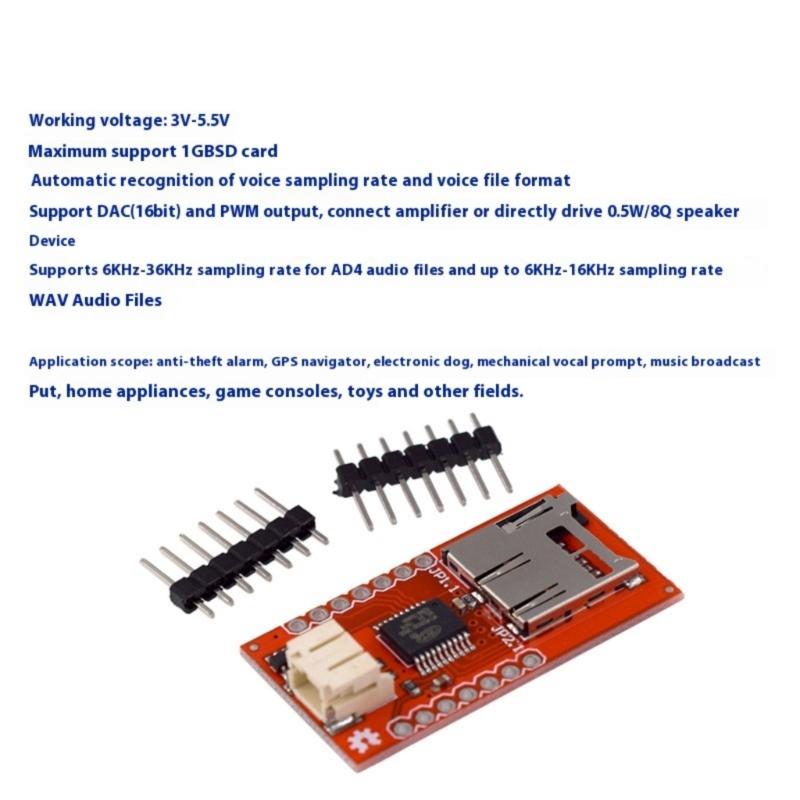 Card Audios Sound Module WTV020SD Voice Module Support PWM Output Voice Module for Game Device Navigator