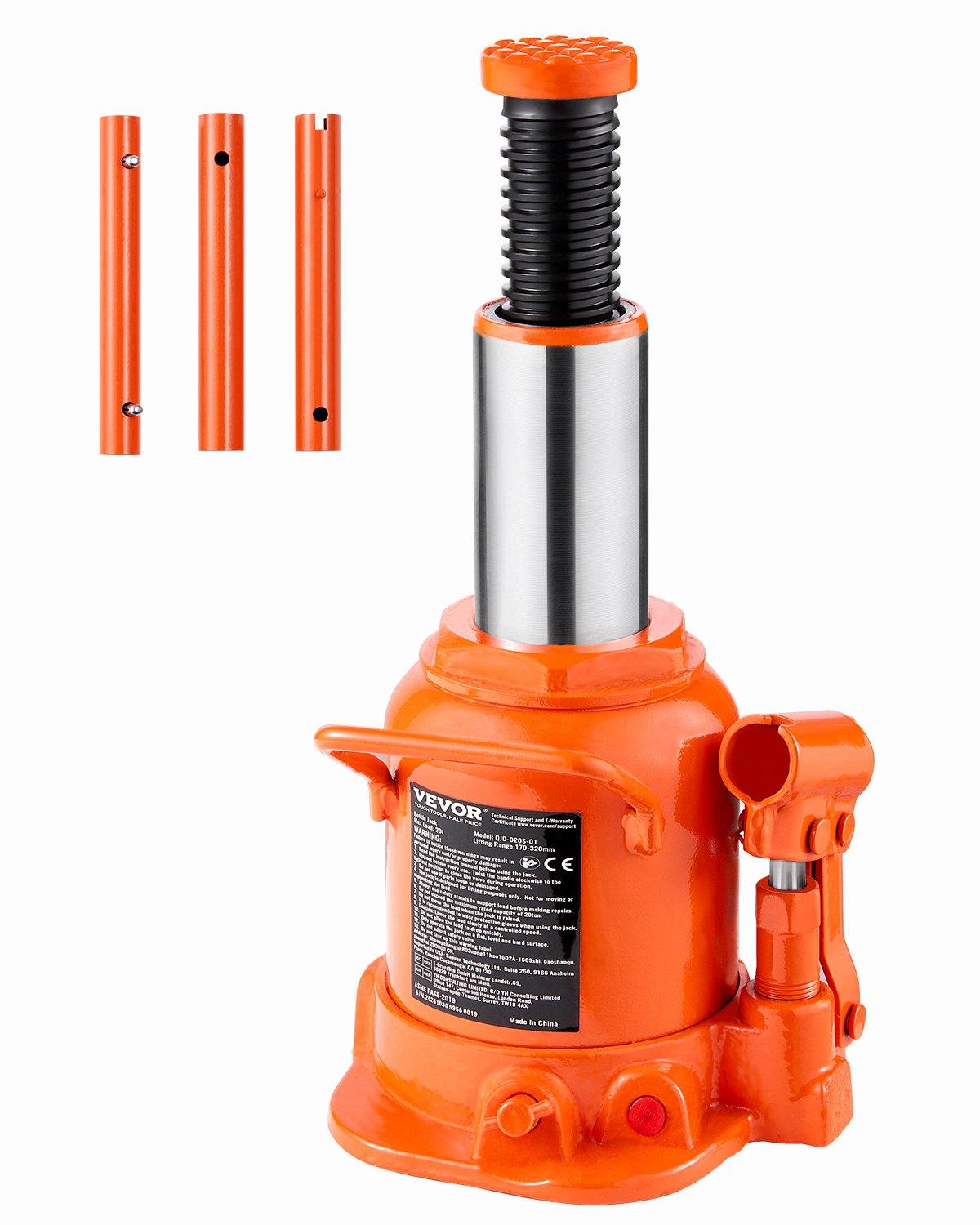 VEVOR Hydraulic Bottle Jack, 20 Ton/44092