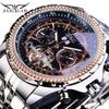 Men's Fashion Casual Tourbillon Large Dial Hollow Automatic Mechanical Watch GMT1105-2-A