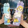 1PC Little Yellow Duck Floating Water Print 750ml Color Plastic Sports Water Bottle Leakproof Flip Straw Lid Suitable for Sports Office Home Use