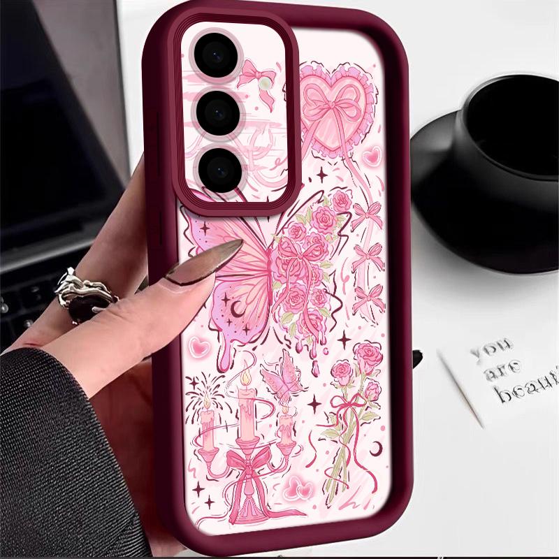Colorful Butterfly Print Case For Samsung A57 A37 A27 A17 S26 Ultra S25 FE A56 A36 A26 A16 A55 A35 A25 A54 5G S21 S22 S23 S24 Plus Shockproof Cover