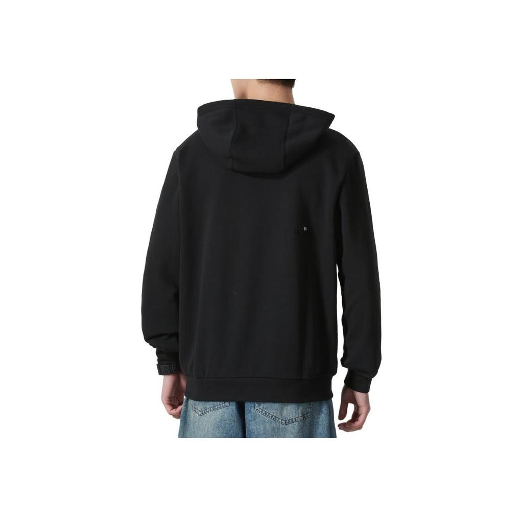 Adidas Fashionable Versatile Hooded Long Sleeve Sweatshirt Men Sweatshirt Black JJ4005