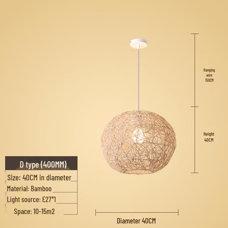 Creative Bamboo & Rattan Pendant Light for Bedroom, Japanese Restaurant, or Teahouse