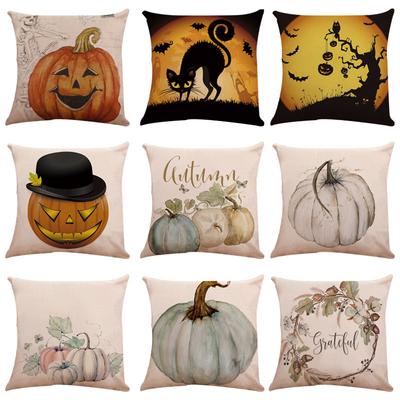 Halloween Pumpkin Series Throw Pillow Covers With Digital Printing Of Short Plush Fabric Car-Shaped Sofa Cushion Home Decor