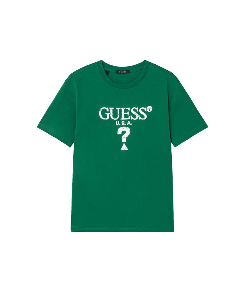 GUESS [Core] 4-Color Unisex Foamed Rimless Triangle Short Sleeve T-Shirt Mq2K8435