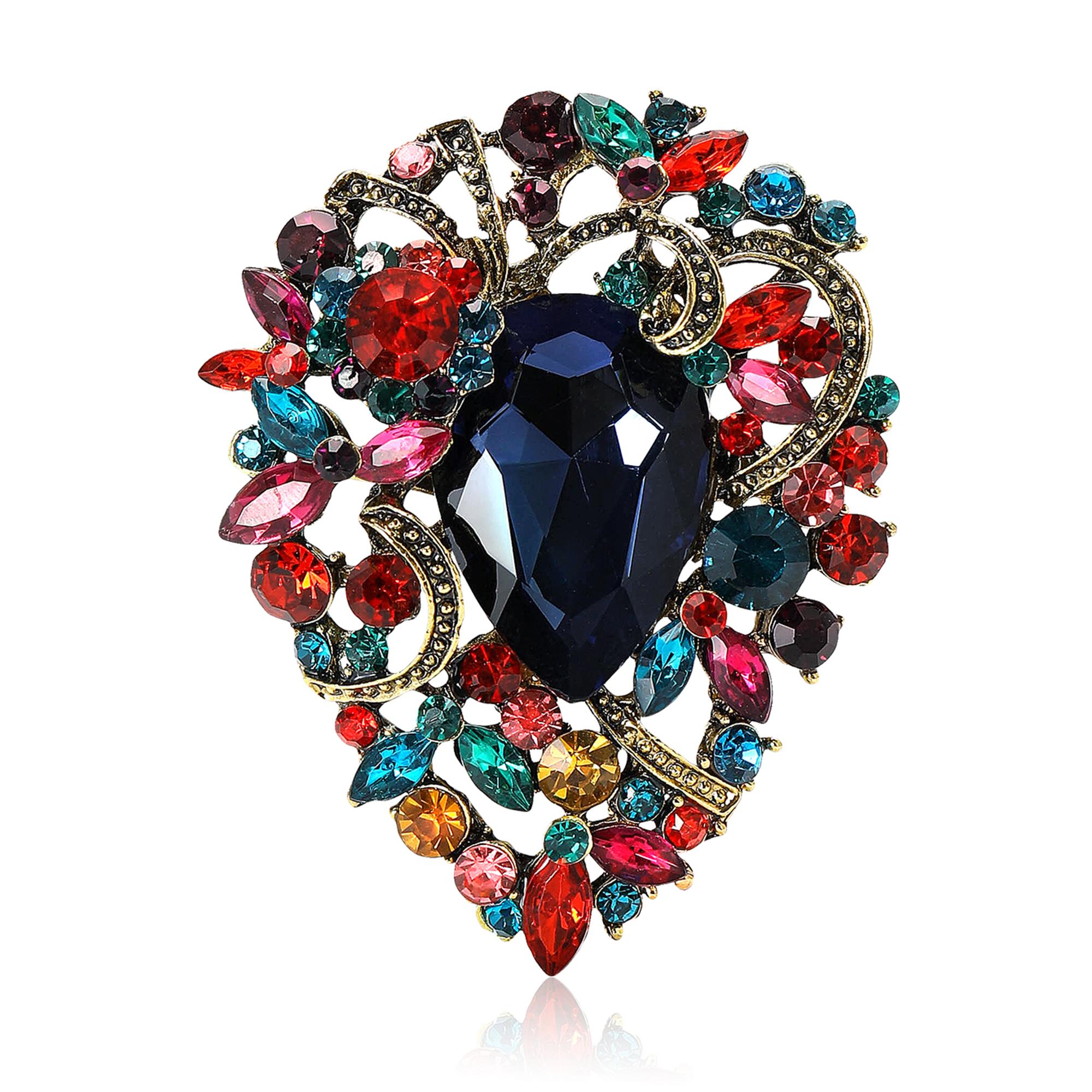 

Винтажная брошь из хрустального стекла для женщин, стразовые булавки, подарки для вечеринок, банкетные ювелирные аксессуары