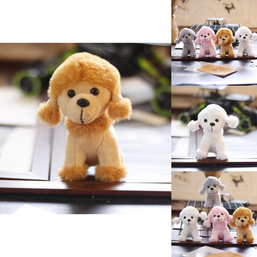 Cute Teddy Dog Plush Toy Ultra-soft Short Plush In White Pink Brown And Gray