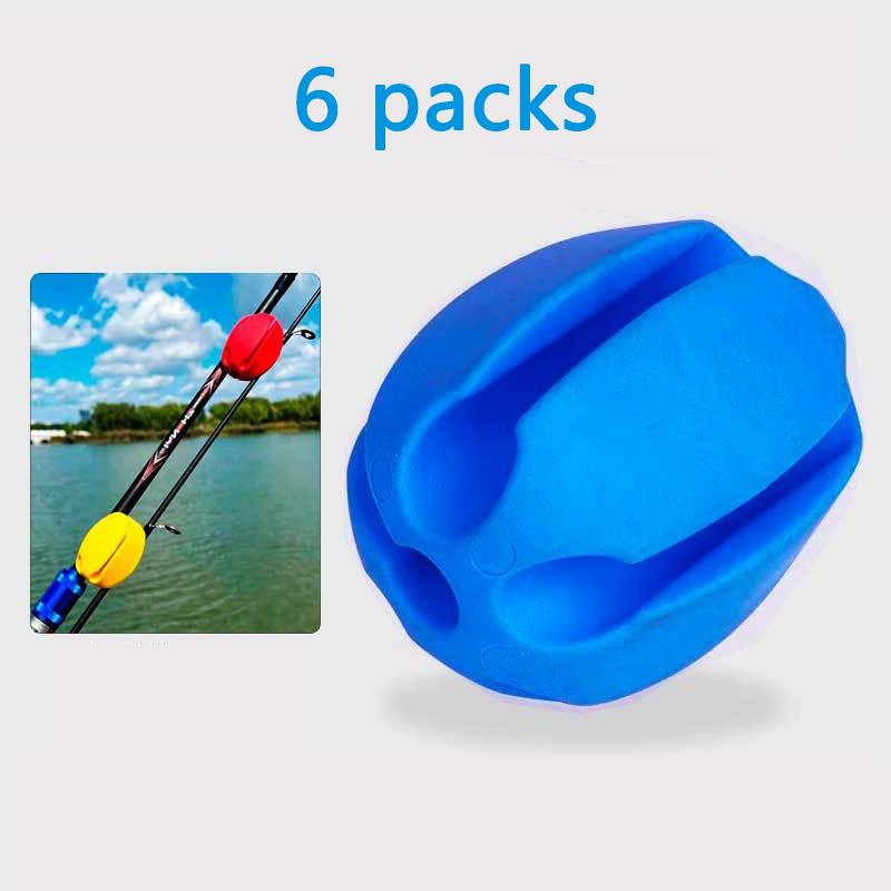 

6 шт. силиконовых держателей для удочек, ремни для мячей, 5 отверстий, легкие рыболовные снасти, органайзеры, стеллажи для хранения, рыболовные принадлежности 6cm синий