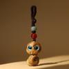 Zodiac Snake Green Sandalwood Keychain Pendant with Phone Lanyard for Men and Women