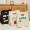 Canvas Portable Lunch Bag Women Men Thermal Insulated Bento Box Tote Office Cooler Food Storage Lunch Bags Outdoor Picnic Bag Ice Packs