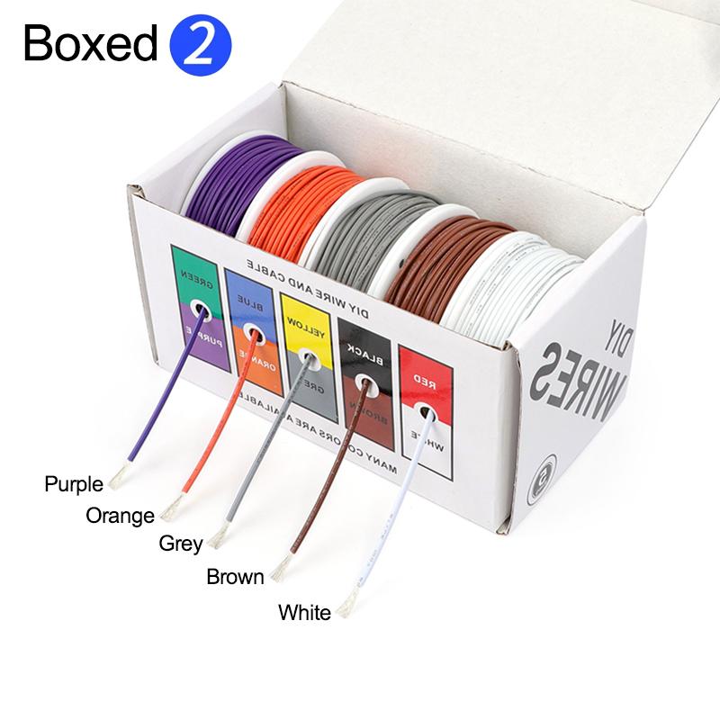 UL1007 Electrical Wire Kit Boxed 5 Colors 16-30 AWG PVC Insulated Tinned Copper Stranded Flexible PCB Breadboard Jumper Cable