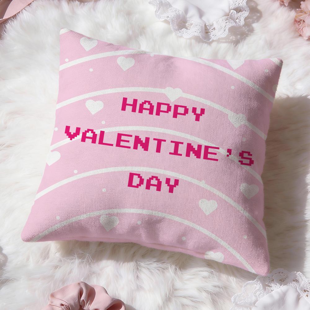 Cute Valentines Day Cushion Cover Premium Comfort Reversible Pillow Cove -Two In One Design for Any Room & Car Interior