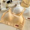 Seamless Women's Student Bra Comfortable Wire-Free Fixed One-Piece Padded Spaghetti Strap Tank Top Underwear