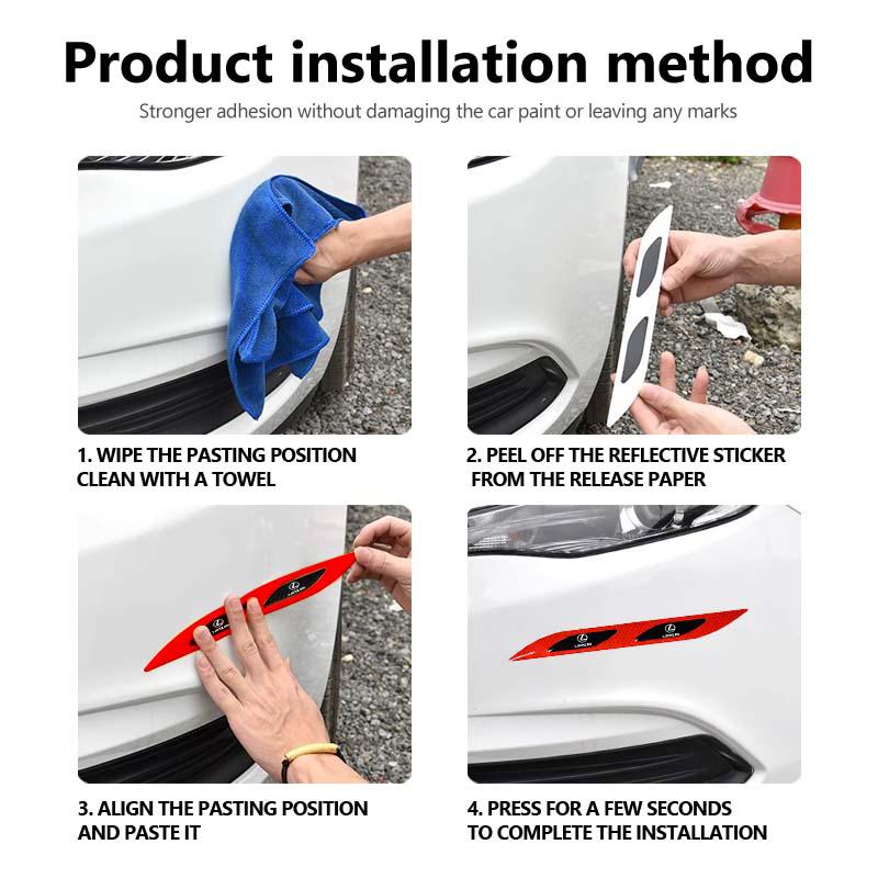 Car Styling Trunk Bumper Warning Safety Sticker Reflective Strip For Lexus RX350 IS250 CT200h ES250 ES300h NX300h IS200 GS300