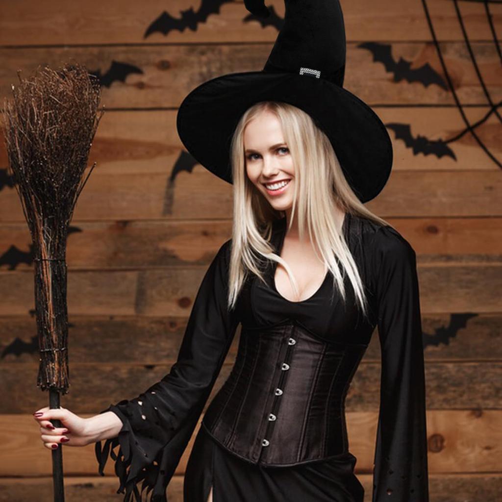 Moerstar Halloween Witch Hat, Velvet-Style, Cosplay, Party Supplies, Wizard Hat, Tricorner Hat, Devilish Witch Hat, Costume, Cosplay, Photo Shoot,