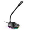 Computer Microphone RGB USB Bendable 360 Degree Omnidirectionnel Drive Free PC Desktop Mike