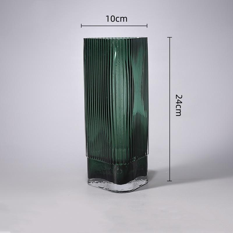 Transparent Glass Vase Geometric Triangular Flat Shape Flower Vase Hydroponics Terrarium Flowerpot Vases Pots Home Decoration