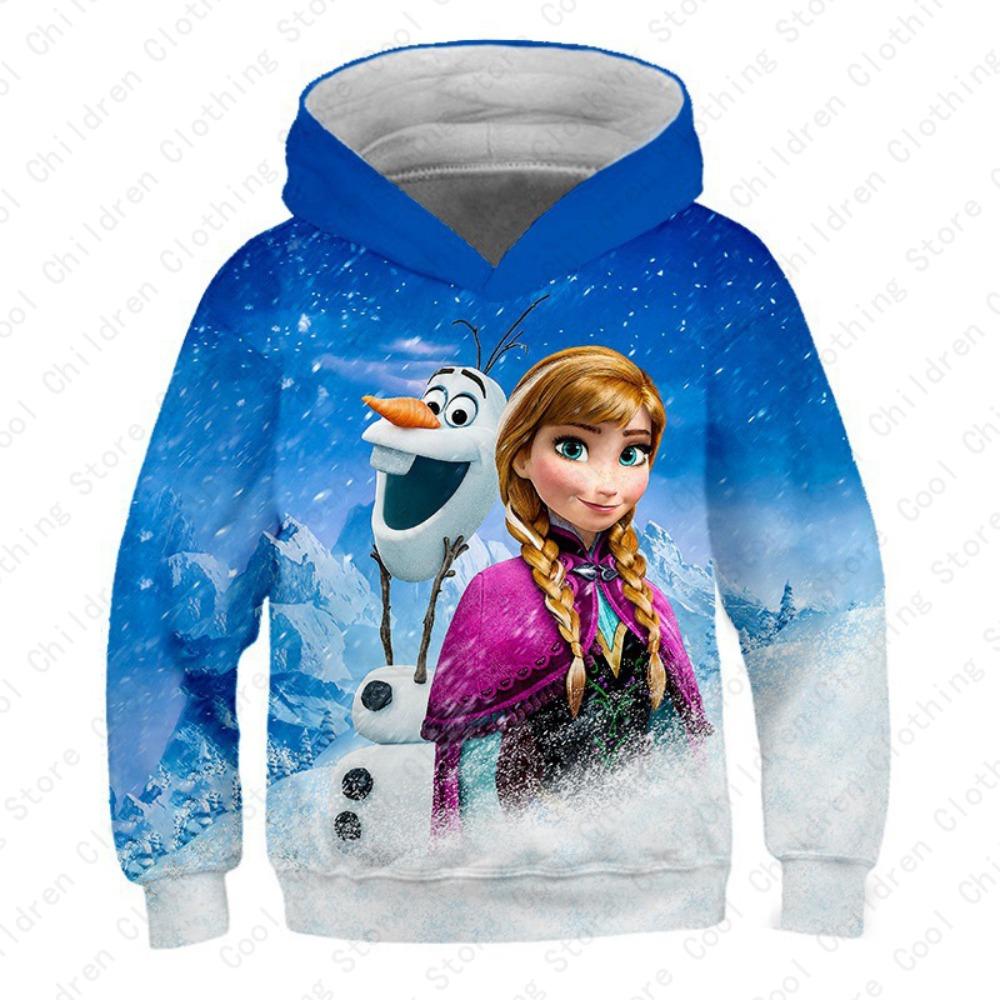MINISO, Disney, Girl, Frozen, Sweatshirt, Anna, Elsa, Long Sleeve, Pullover, Autumn, Hoodie