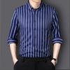 Shirts Men Elegant Shirts Luxury Men's Clothing High Quality Stripe Pattern Shirts Fashion Long Sleeves Shirt Man