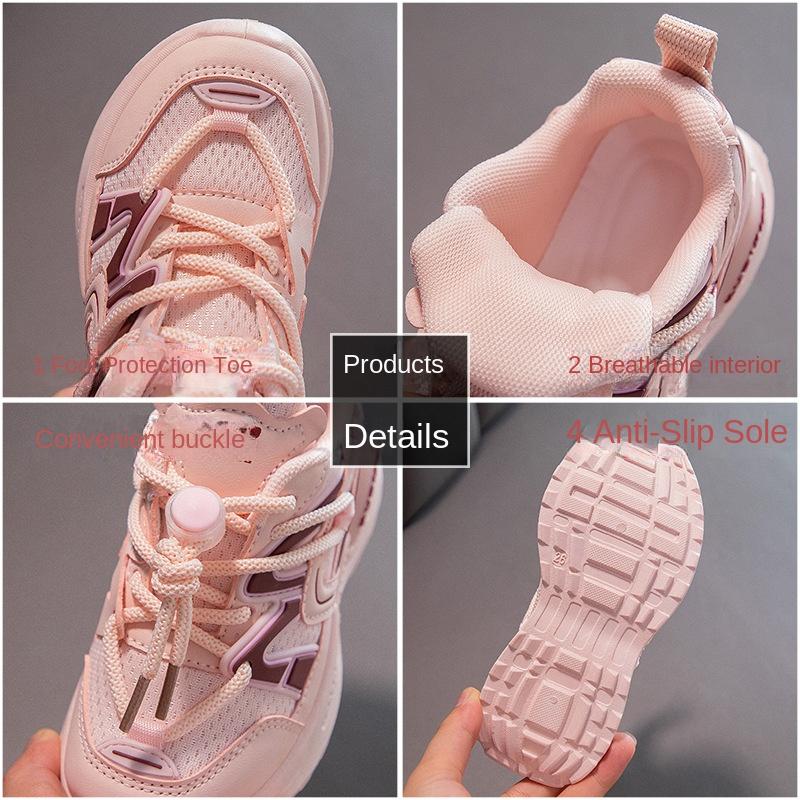 Girls' Dad Shoes Autumn New Mesh Soft-soled Children's Sneakers