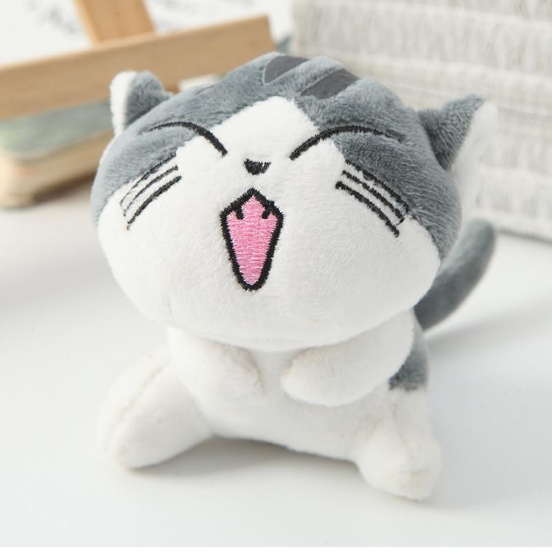 Crystal Soft 10cm Cat Plush Keychain Cute Kitten Stuffed Toy For Decoration