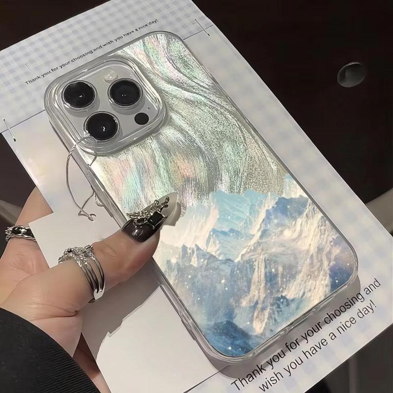 Snow Mountain Scenery plume Phone Case For Samsung Galaxy S25 Ultra S24 S23 S22 S21 Plus S20 FE A15 A35 A55 Hard Back Cover