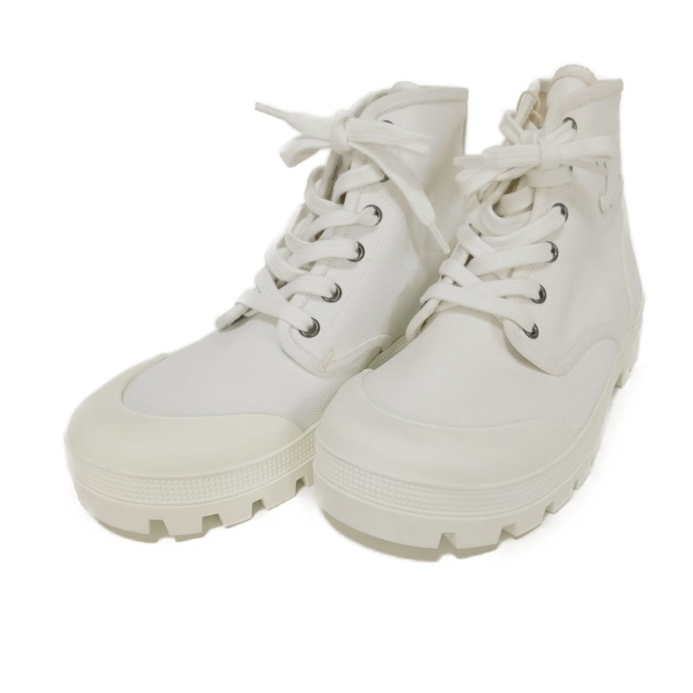 Used Patapan Lace-up Shoes 10431 343142198C.01BC 7900 38 Short 9.8" 6 Triomphe Canvas White Women's from Japan AUTHENTIC