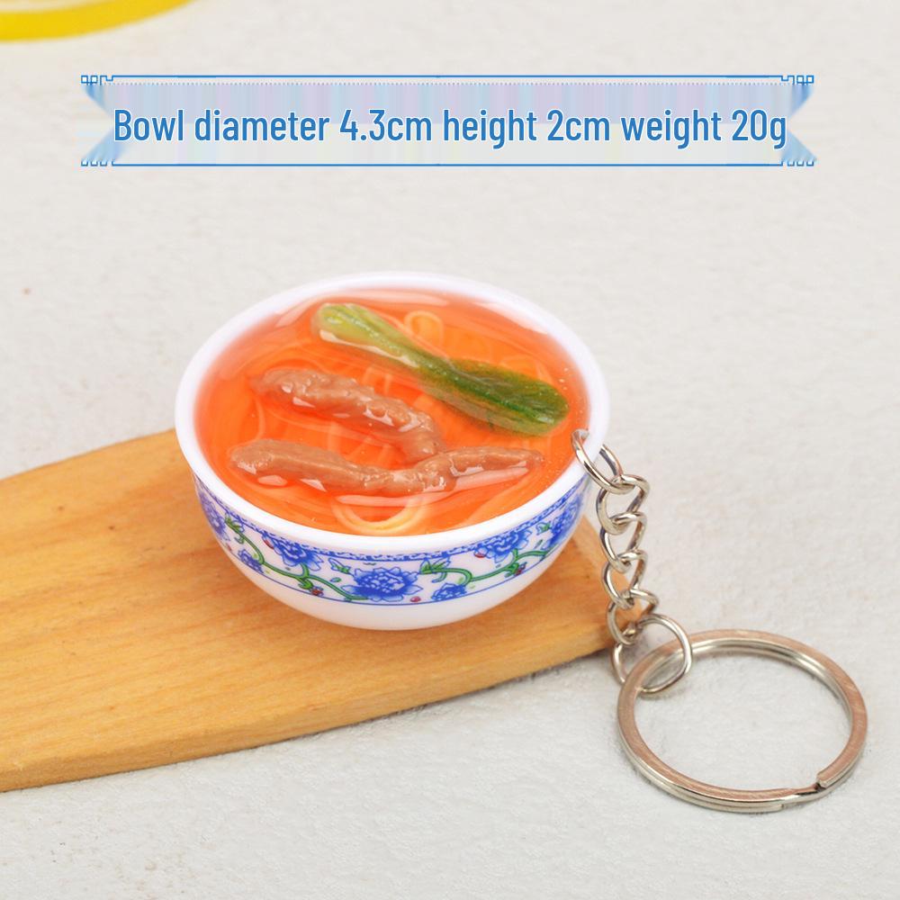 Chinese-Style Edible Toy Keychain: 4cm Simulation Food Bowl Pendant Gift