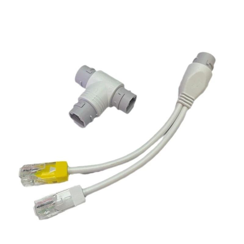 2 In 1 POE Splitter Adapter 3 Way RJ45 Connector Durable Stable Transmission for CCTV IP Camera Security Monitoring System