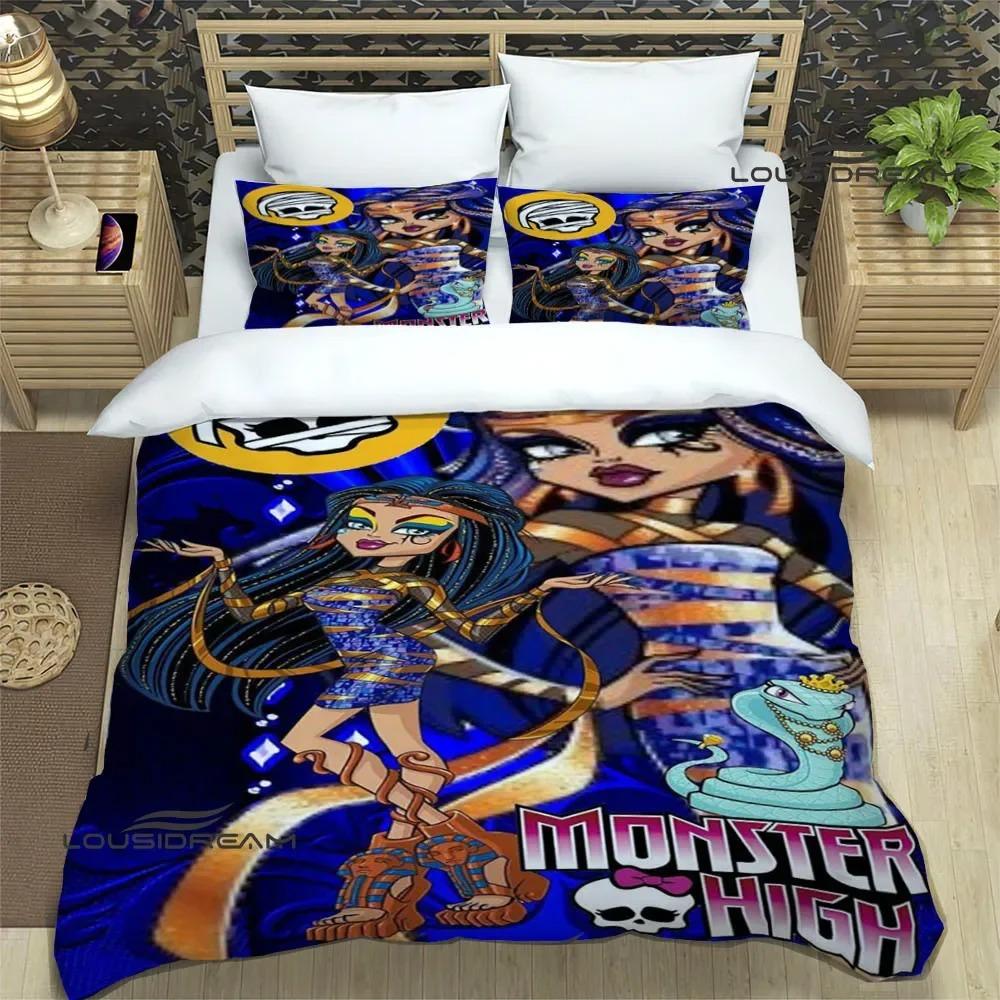 

Набори постільної білизни з принтом Monster High із мультфільмами. Вишукані набори речей. Підодіяльник. Підодіяльник. Комплект постільної білизни. Розкішний подарунок на день народження. AU Single 140x210cm