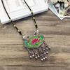Retro Long Fashion Classical Embroidery Fringed Necklace Temperament Wind Chimes Pendant Miao Sweater Chain Accessories
