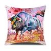 Watercolor Animals Cushion Cover 45X45Cm Cartoon Animals Portrait Printed Throw Pillow Cover Home Decorative Pillowcase For Sofa