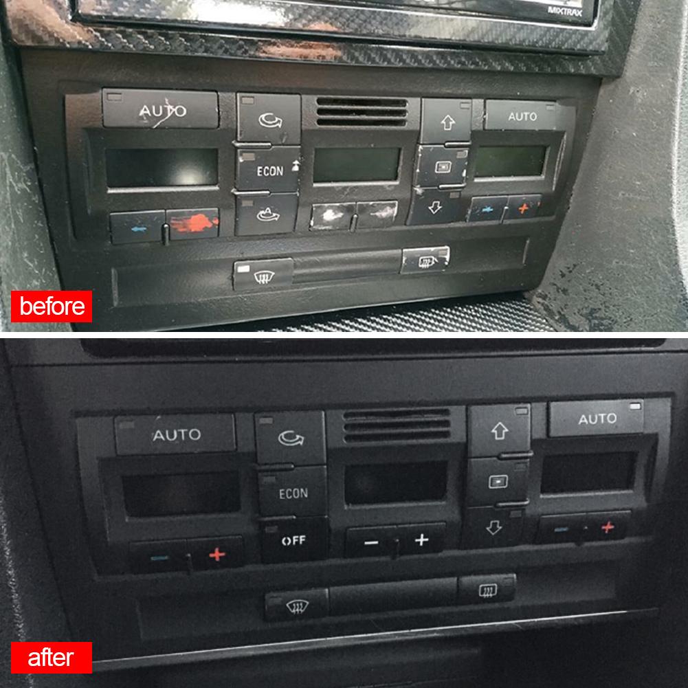 1x Adesivi per riparazione pulsanti controllo aria condizionata aria condizionata auto Decalcomanie Decorazioni per lo styling per A4 B6 B7 2000 2001 2002 2003 2004