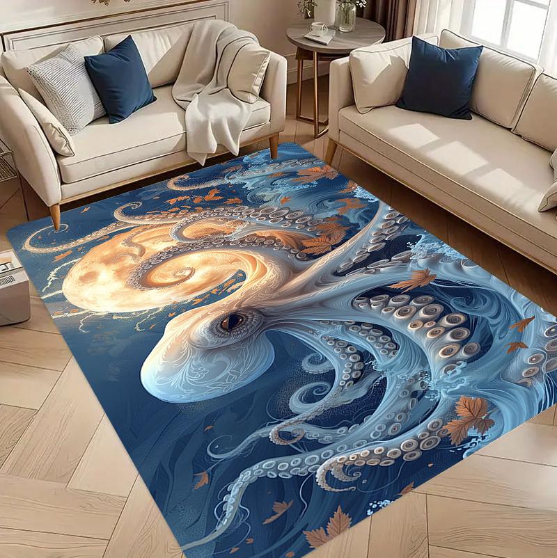 Octopus Tentacle Carpet Mat Rug Home Decoration Living Room Bedroom Floor Decor Ocean Style Non Slip Rugs Rugs for Bedroom Decor