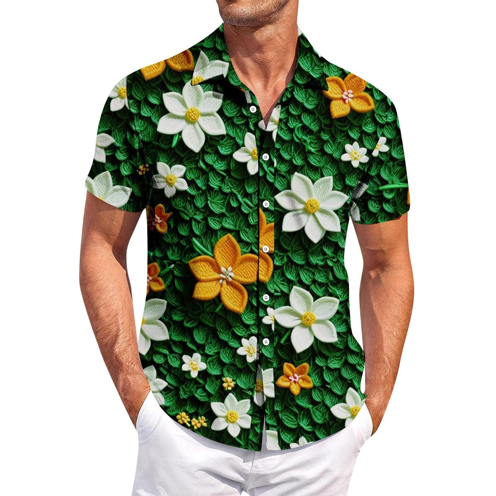 

Мужская повседневная рубашка с короткими рукавами, облегающая, стильная, мужская. Патрик Принт XXL