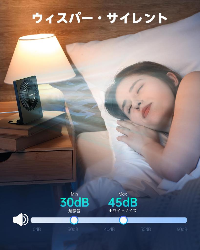 TriPole USB Desk Angle 5 Powerful USB Desk Heatstroke Suitable for and Black Fan, Quiet, Slim, Foldable, Three-Speed Fan, 180° Adjustment, Blades,