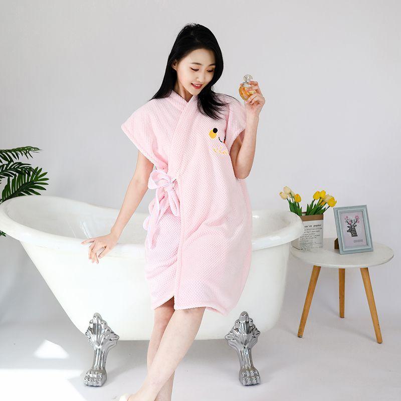 Womens Bath Towels Wearable Fast Drying Bathing Beach Spa Bathrobes Wash Clothing, Shower Bath