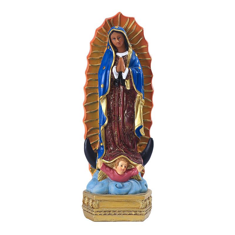 

Mexico Our Lady Of Guadalupe Statue Figurine Catholic Sculpture Resin Home Office Religious Decoration Ornament Crafts 1pc